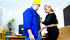Blue collar worker pulls out his piece and gives the boss lady a long hard fuck in her office