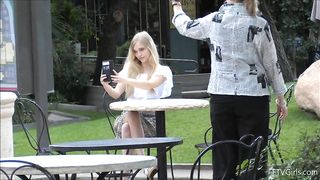 blonde teen sucking her