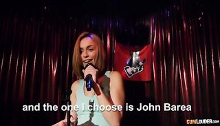 skinny blonde stripper teases