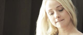 blonde babe reads book