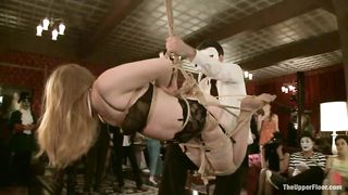 tied blonde cutie gets